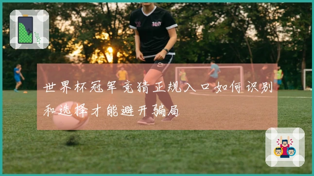 世界杯冠军竞猜正规入口如何识别和选择才能避开骗局